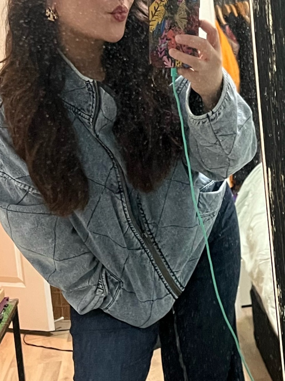 BY TOGETHER 100% Cotton Oversized Zip Up Jean Jacket - Picture 4 of 8